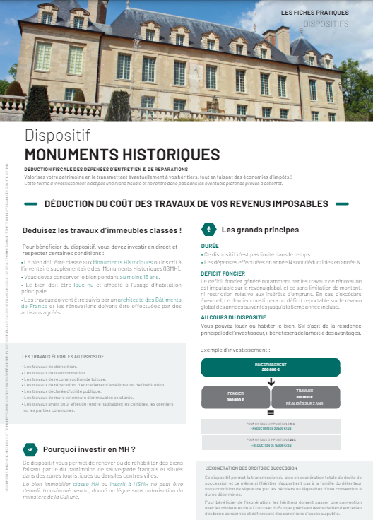 Visuel de la fiche PDF de la loi Monuments historiques